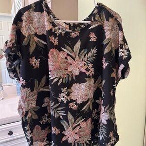Maurices Black Floral Blouse
